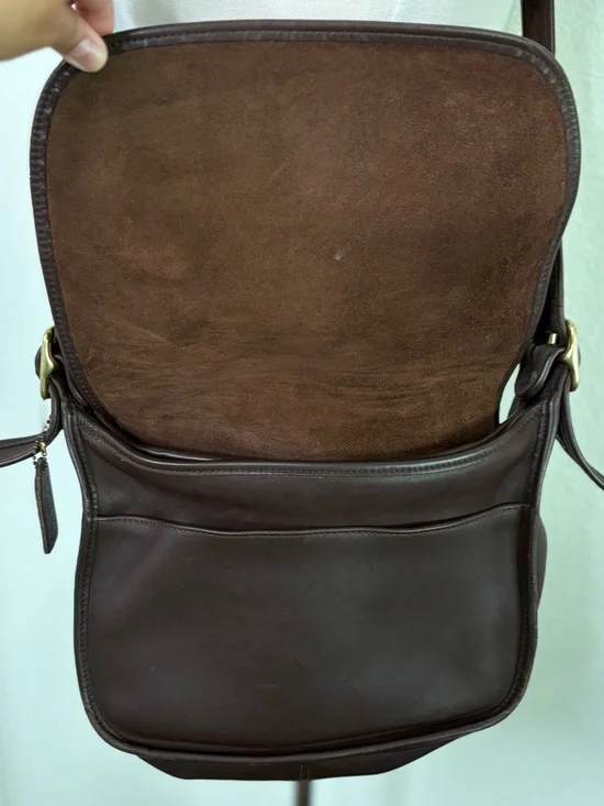 Coach Patricia Legacy Flap Mahogany Brown Leather Crossbody Saddle‎ Bag 9951 Y2K - Picture 4 of 11